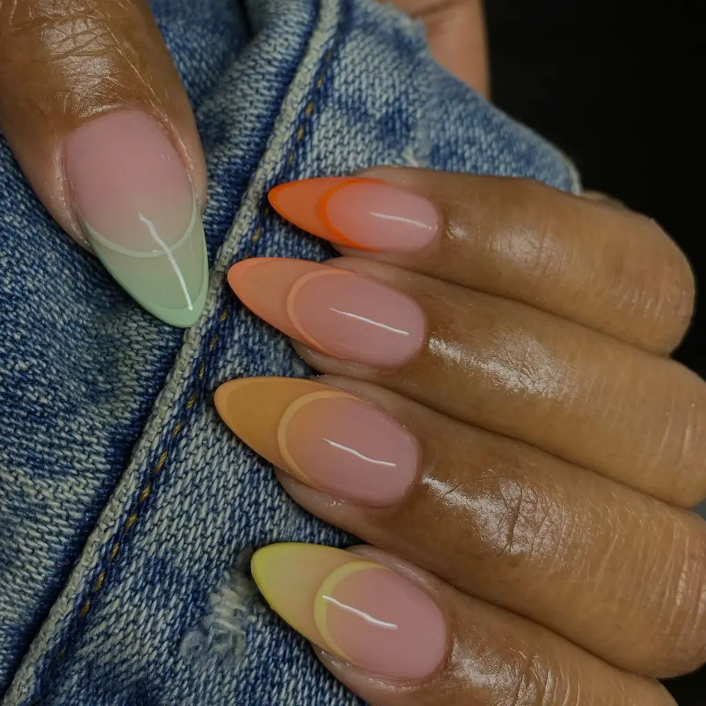 Ombre Nails with Negative Space Tips