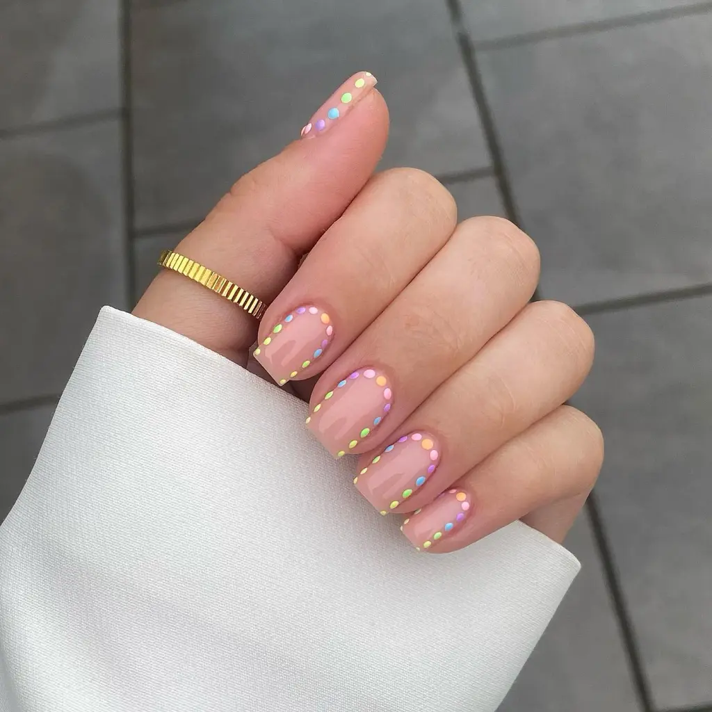 Pastel Dots Nail Art