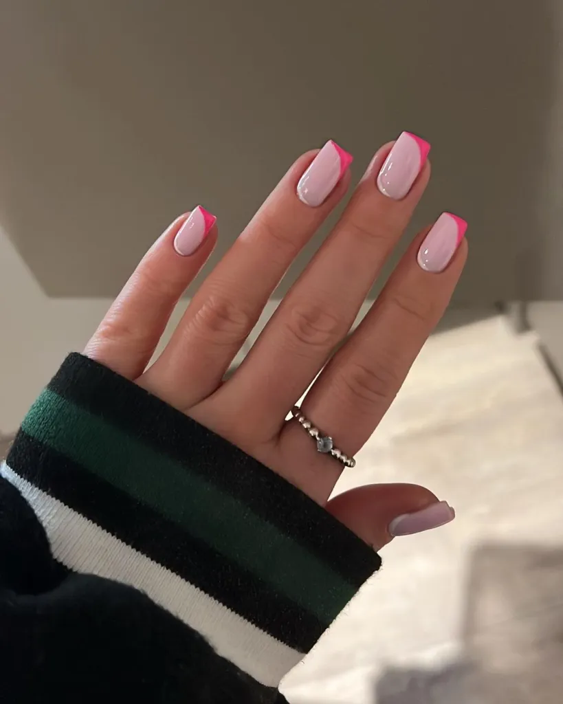 Side Pink French Nails