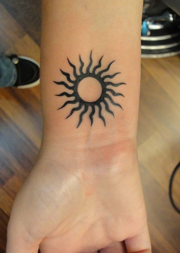 Awesome Wrist Sun Tattoo Designs for Men and Women