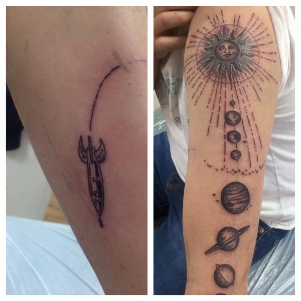 Graceful Solar System Tattoo