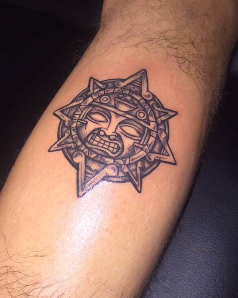 Inspiring Aztec Sun Tattoo