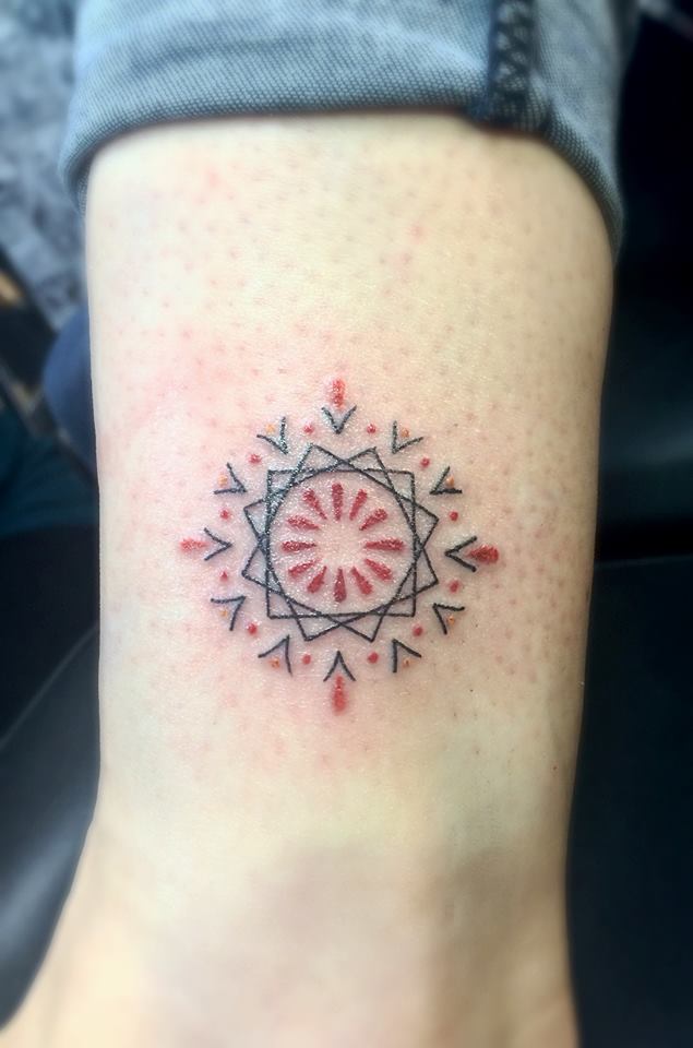 Little Ankle Sun Tattoo Symbol