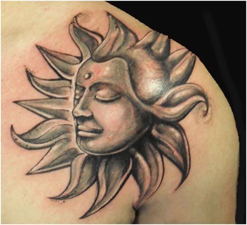 Sun and Waves Tattoo