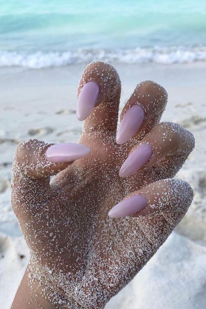 Simple Light Pink Beach Nails