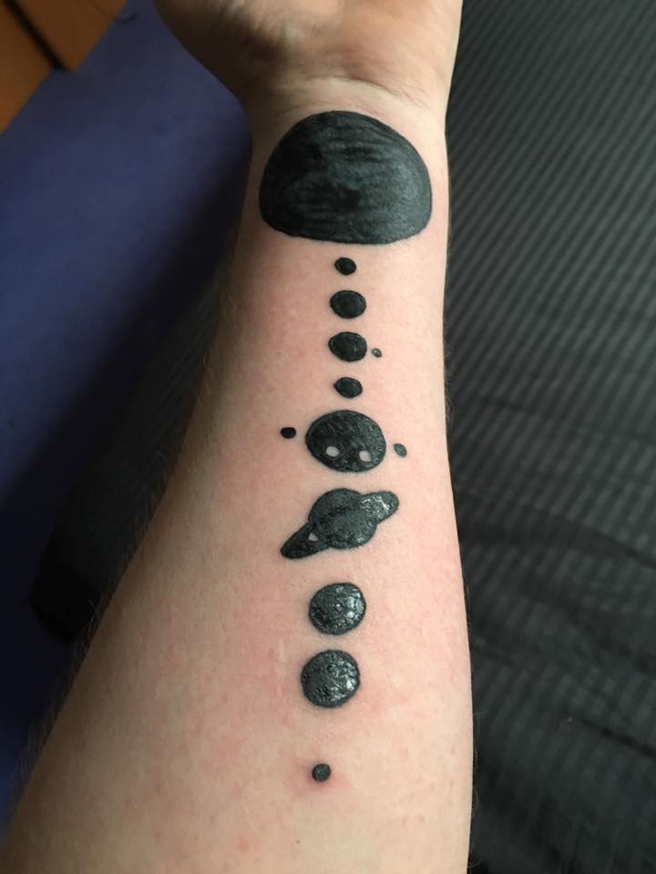 Solar System Wrist Tattoo