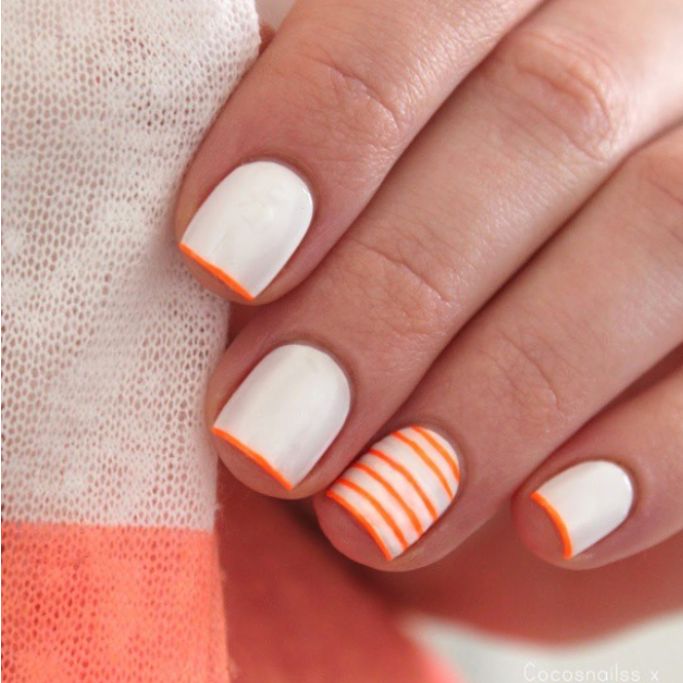 Stunning Orange French Manicure