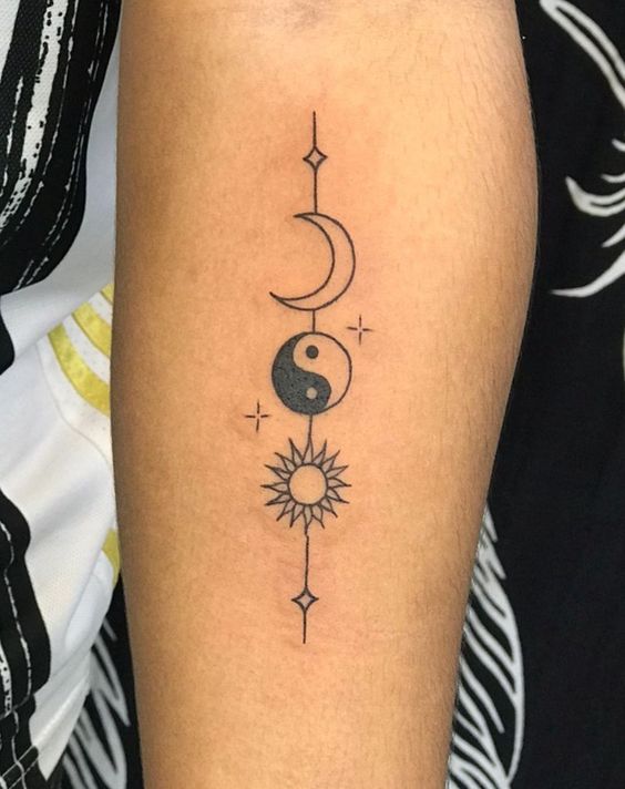 Yin Yang Tattoo of the Sun and Moon