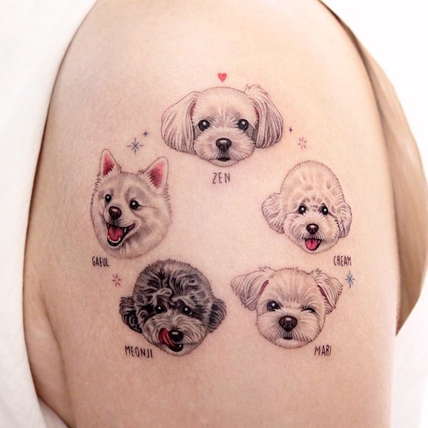 Dog family tattoo