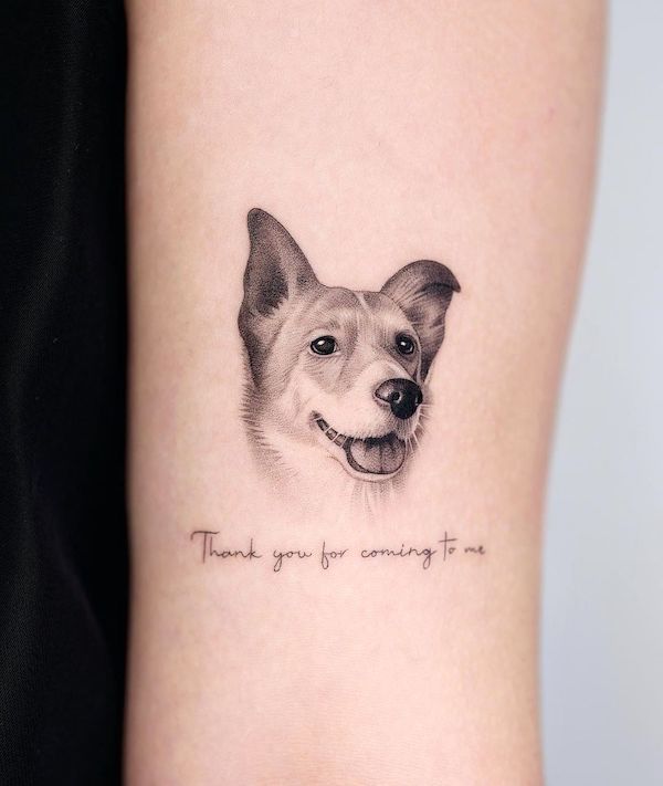 Dog memorial quote tattoo