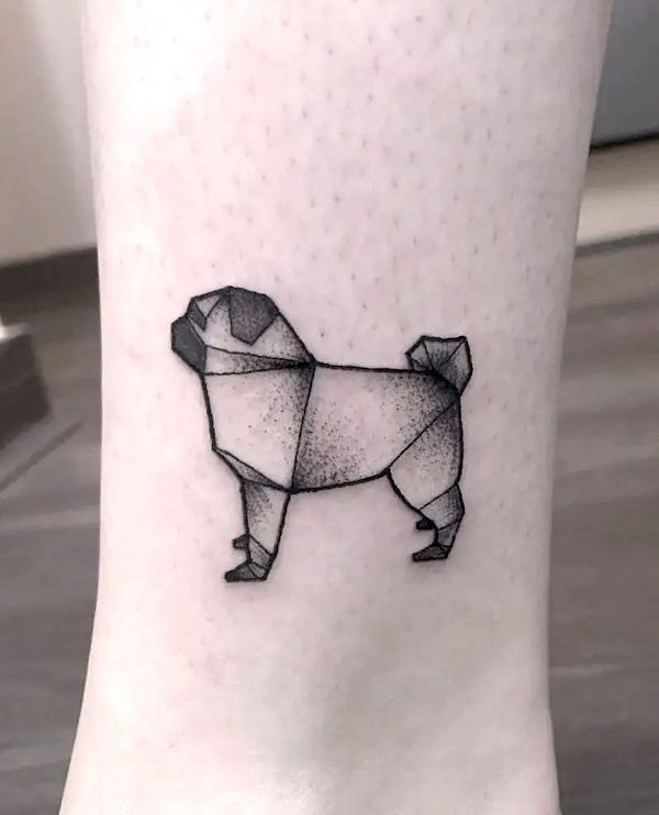 Geometric dog tattoo