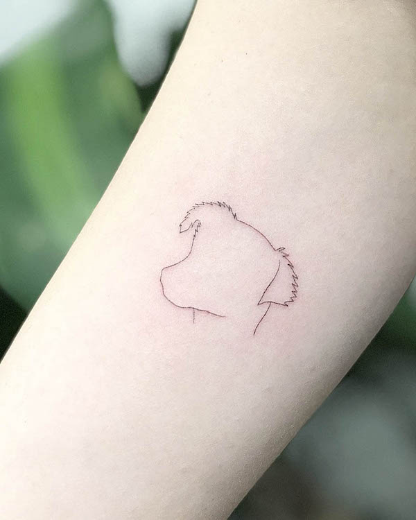 Simple dog outline tattoo