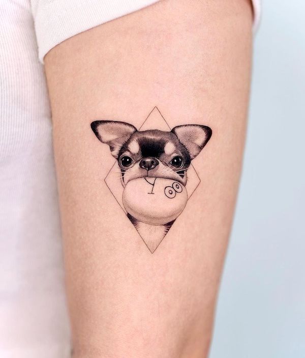 Super cute chihuahua tattoo