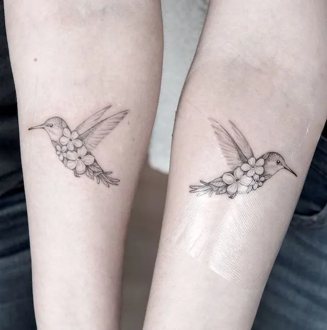 Hummingbird matching tattoos