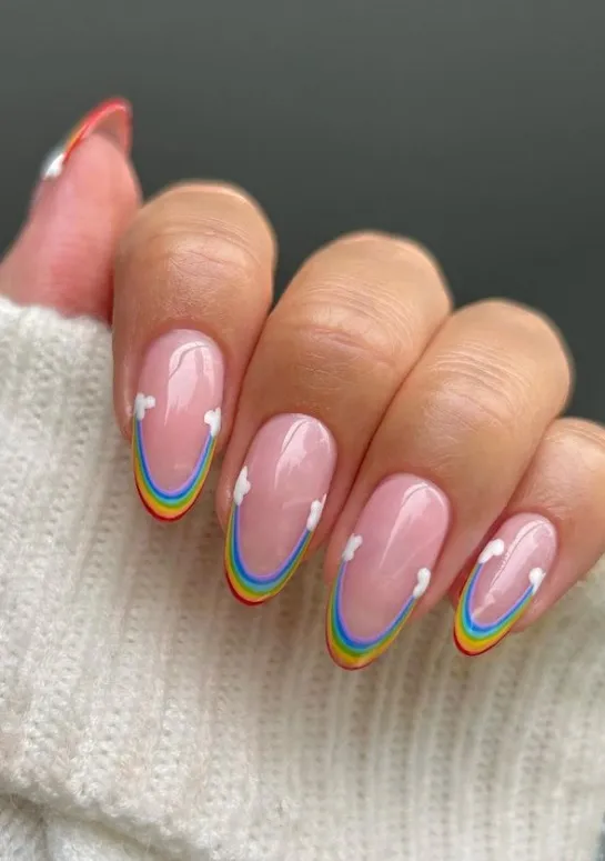 Rainbow Spring Nails