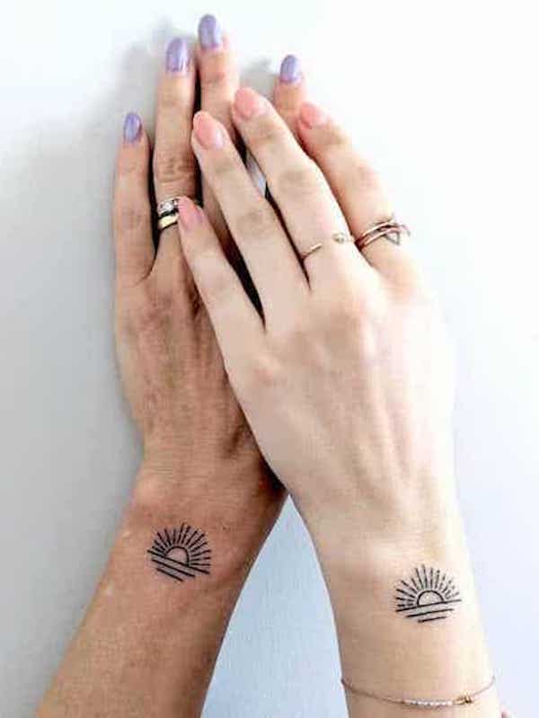 Sunrise minimalist tattoos