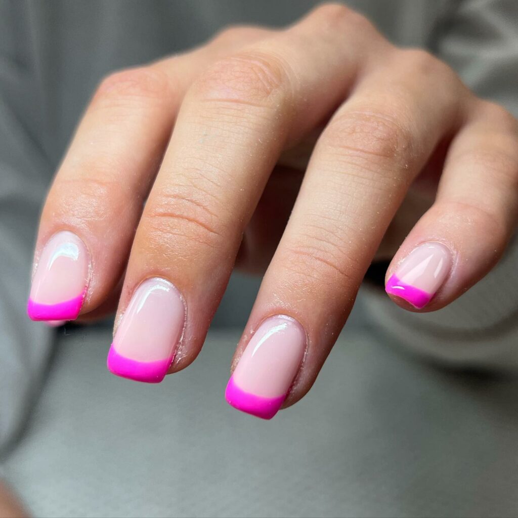 Trendy Neon French Manicure