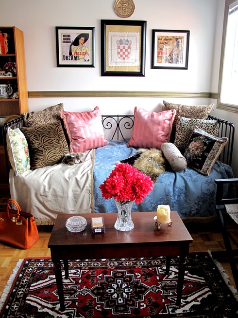 Charming Bohemian-Inspired Living Space with Bold Prints