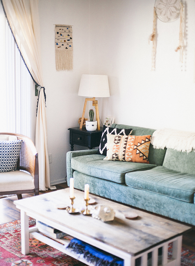 Mid-Century Modern Living Room with Boho Touches