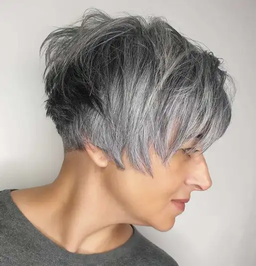 Gray Pixie with Textured Layers