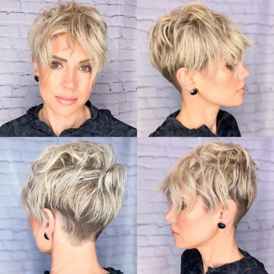 Textured Pixie with Undercut Elegance