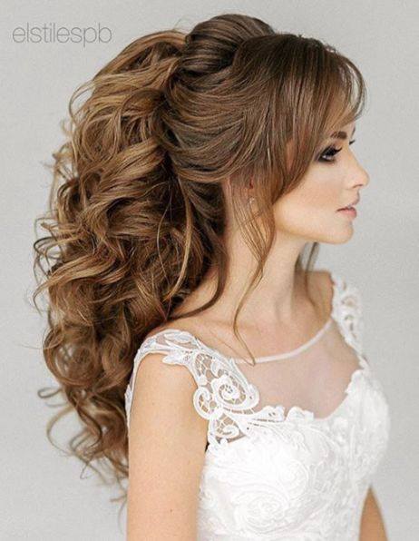 Adorable elegant curly ponytail prom hairstyle