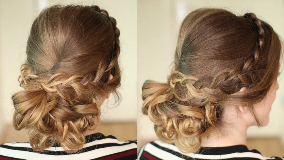 Curly Braided Bridal Prom Updo