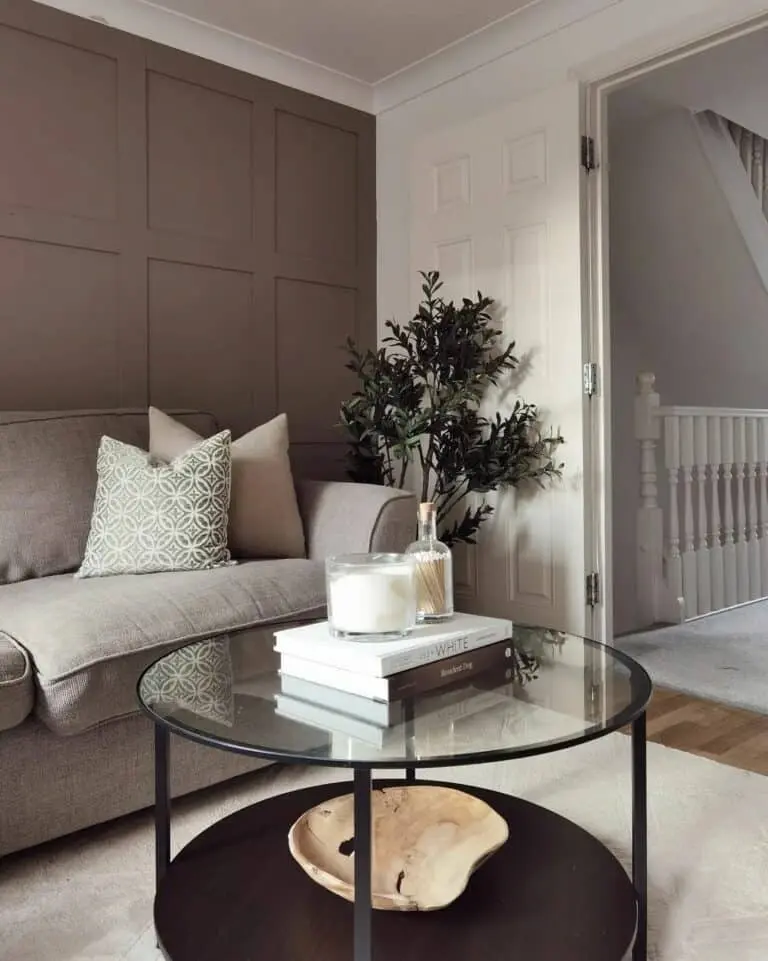 Modern Living Room With Gray Feature Wall