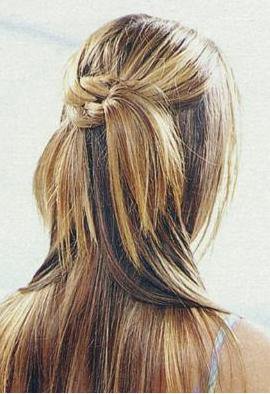 Unusual prom hairstyle idea for long hair