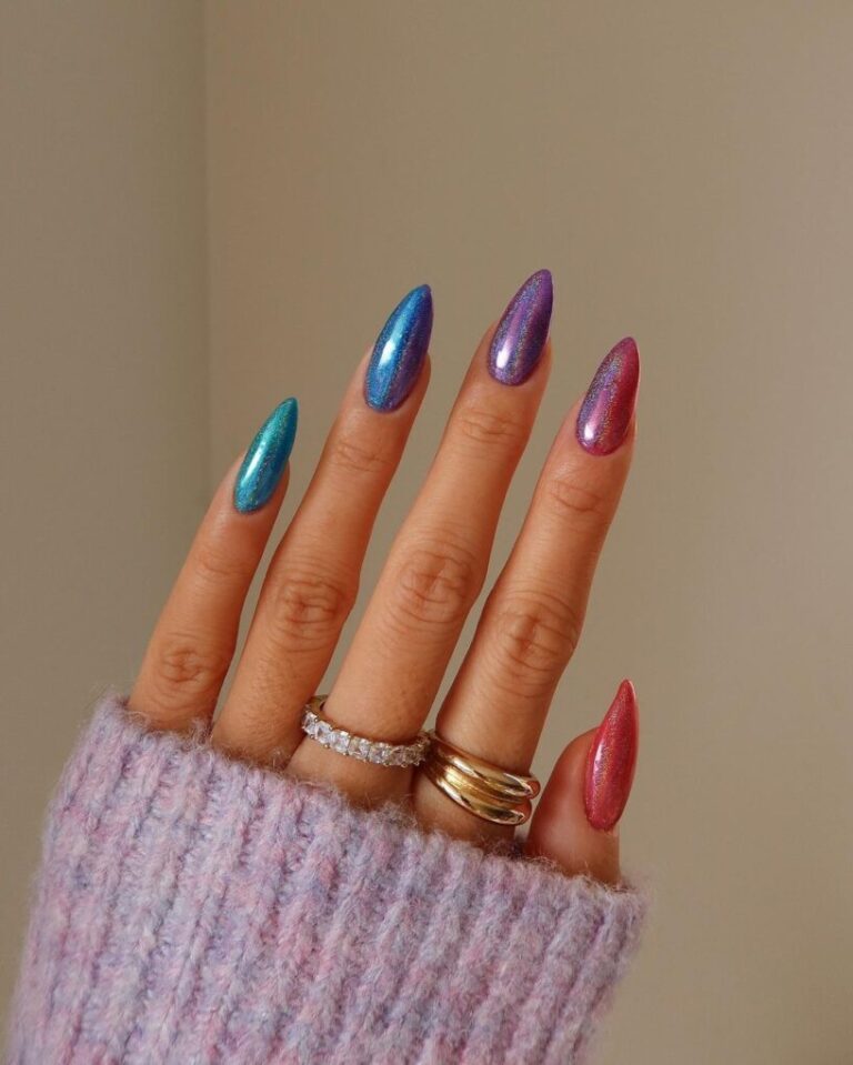 Rainbow Ombre Nails