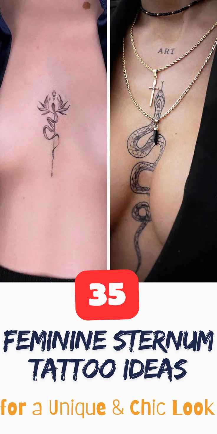 Feminine Sternum Tattoo Ideas