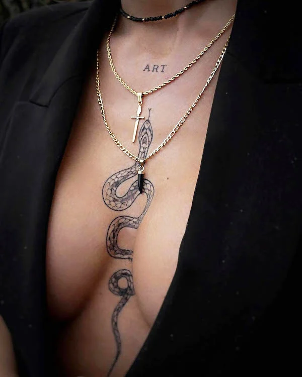 Snake between the boobs