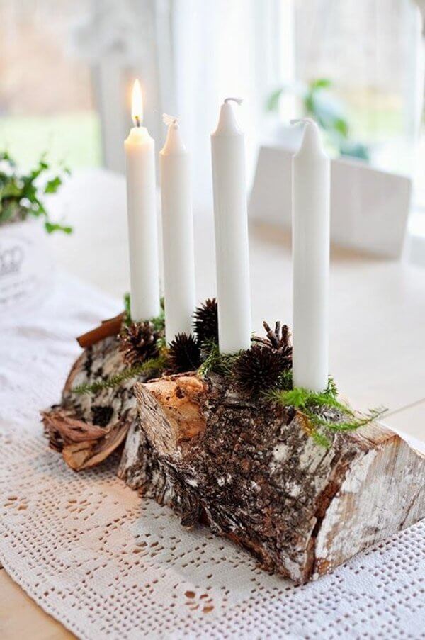 Create this rustic candle decoration.