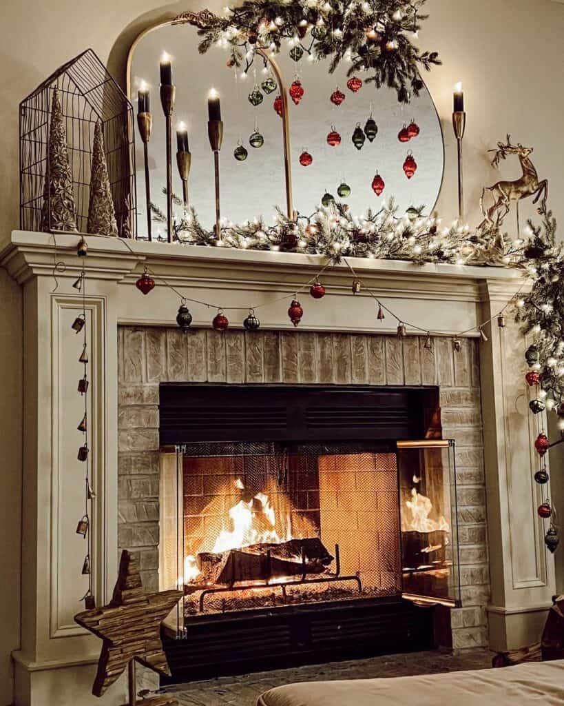 Classic Ornaments and a Crackling Fire