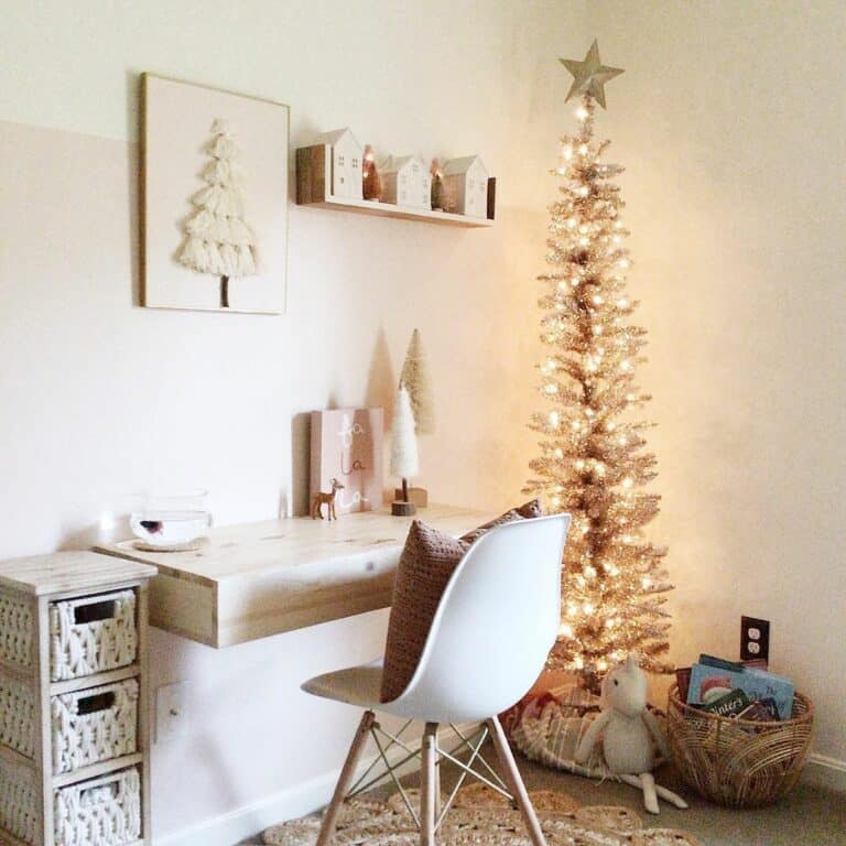 Pencil Christmas Tree Illuminates a Workspace