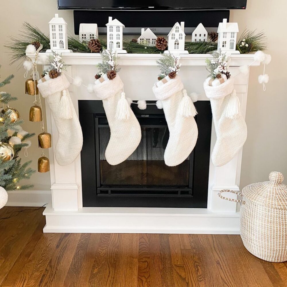 White Christmas Mantel Decorations