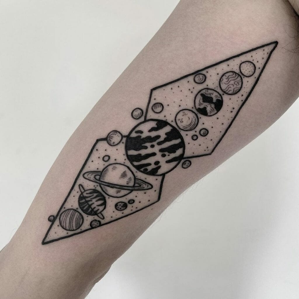 Geometric Solar System Tattoo