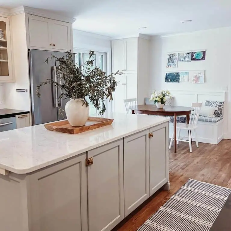 Shaker-style Kitchen Island With Brass Hardware