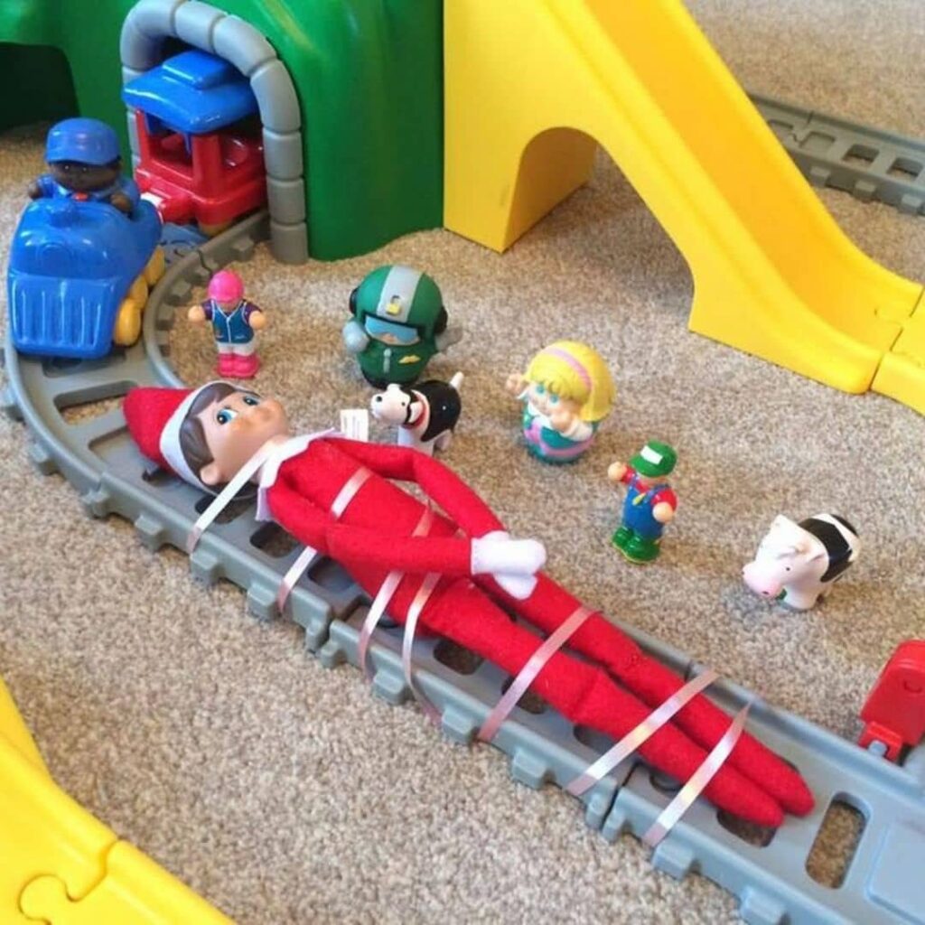 Elf on the railroad tracks