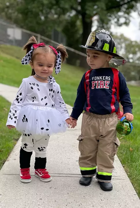 Firefighter and Dalmatian