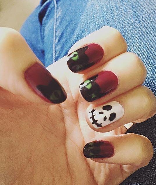 Marvellous Scary Day Halloween Monsters Nail Art