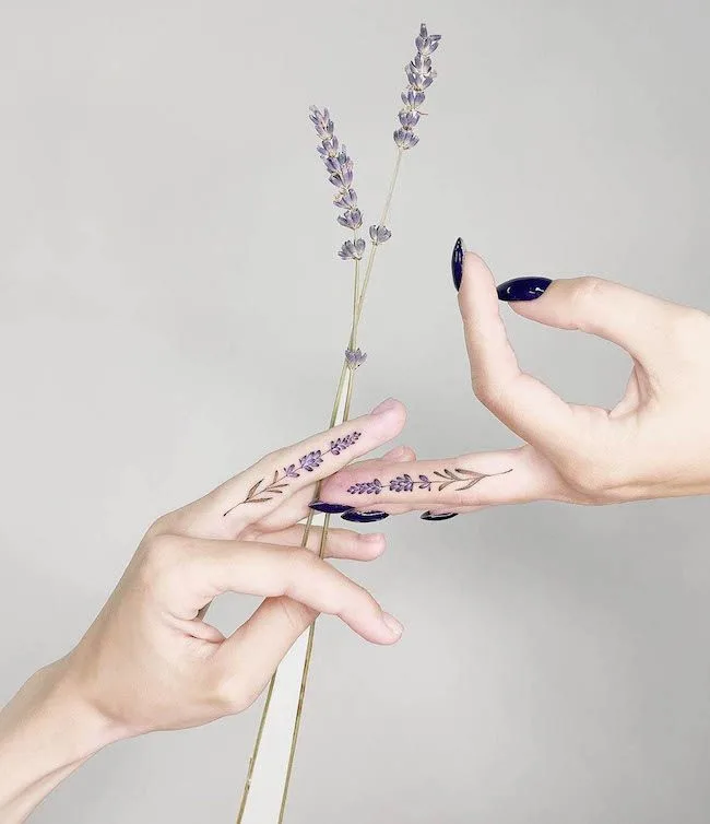 Matching lavender tattoos