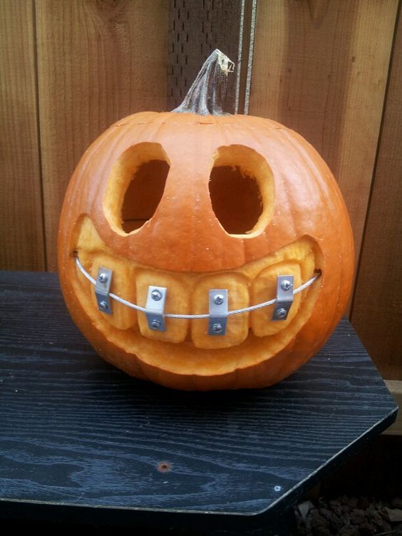 Pumpkin with braces.