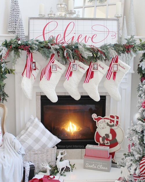 White and red Santa decor