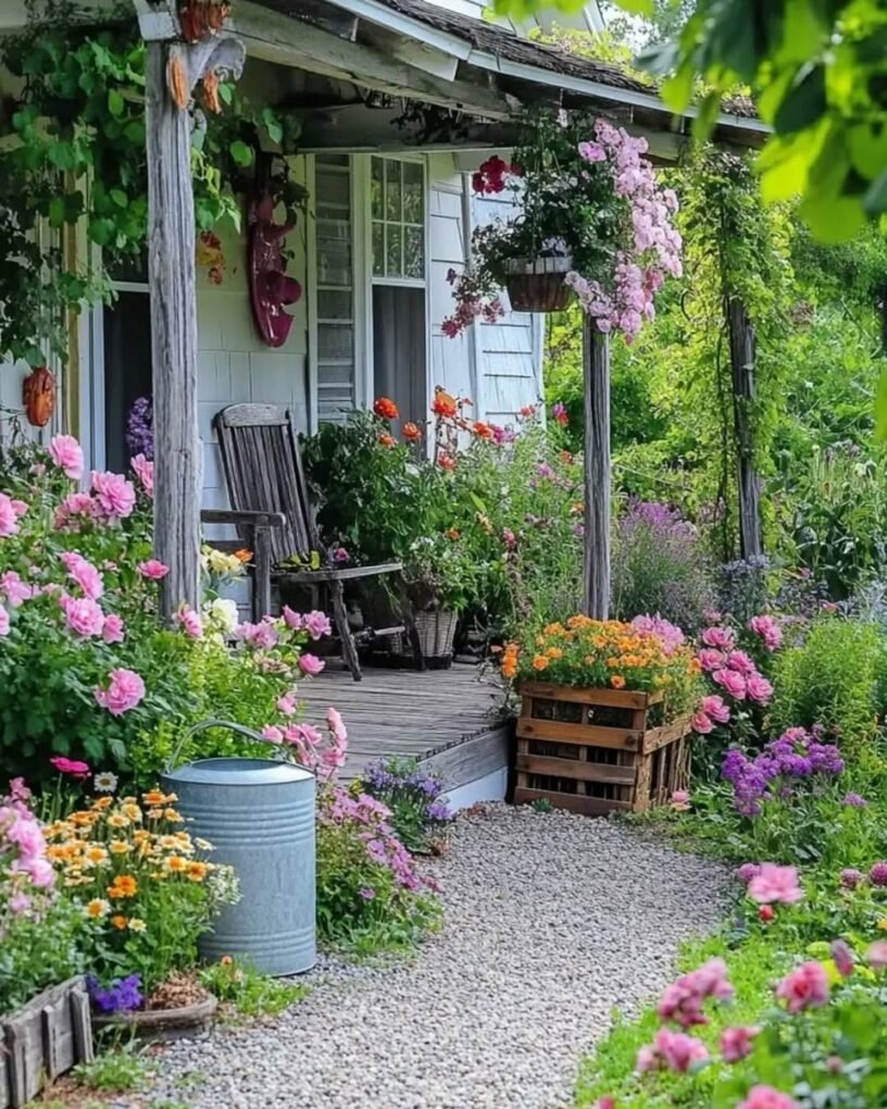 15 French Cottage Garden Ideas: Create Your Dream Romantic Oasis 13 Vintage Garden Tools as Decor