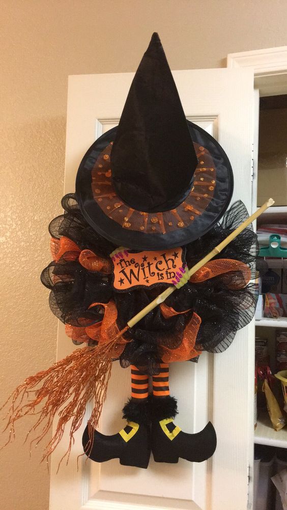 The Witch is In DIY Halloween Wreath