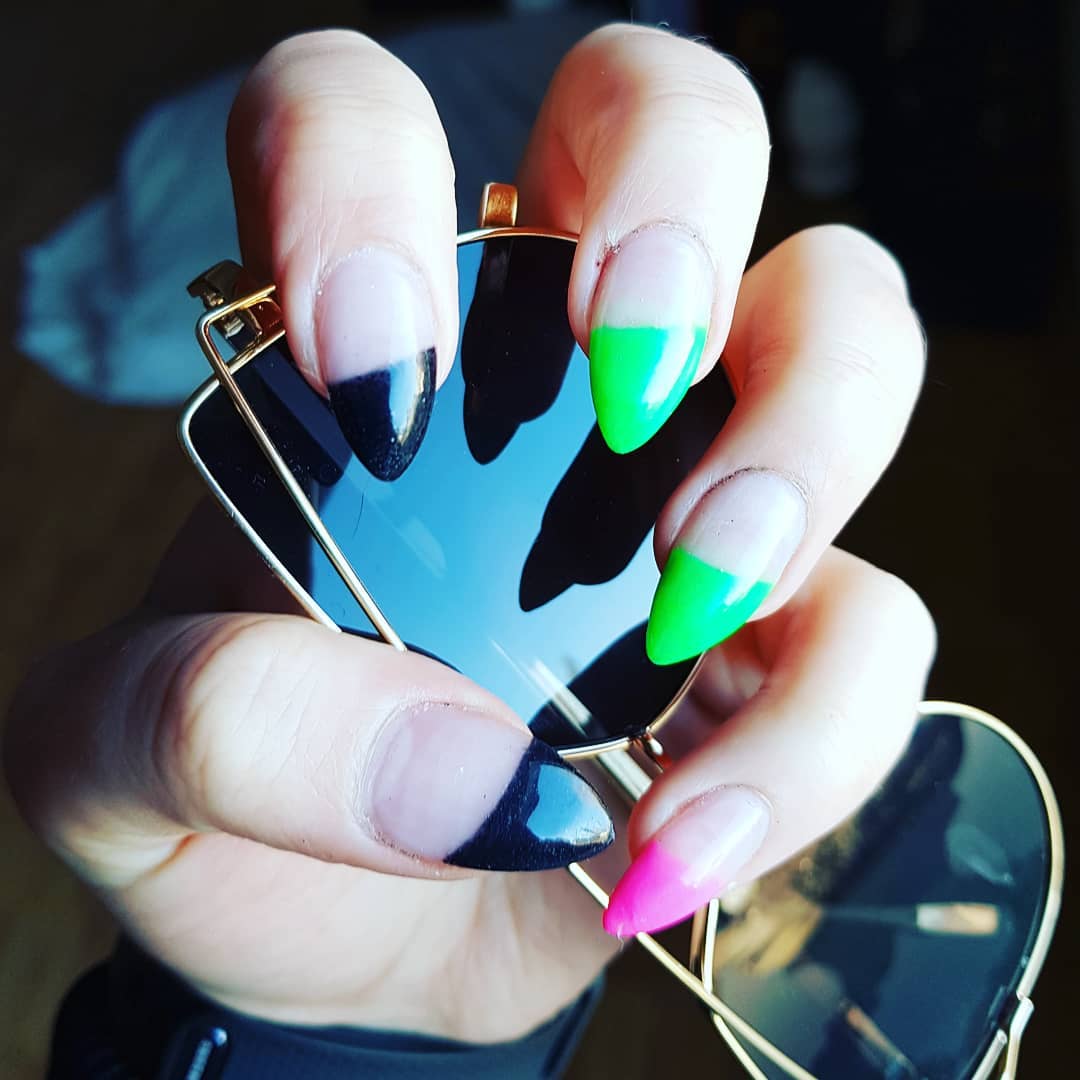 Acrylic Colorful Stiletto Nails