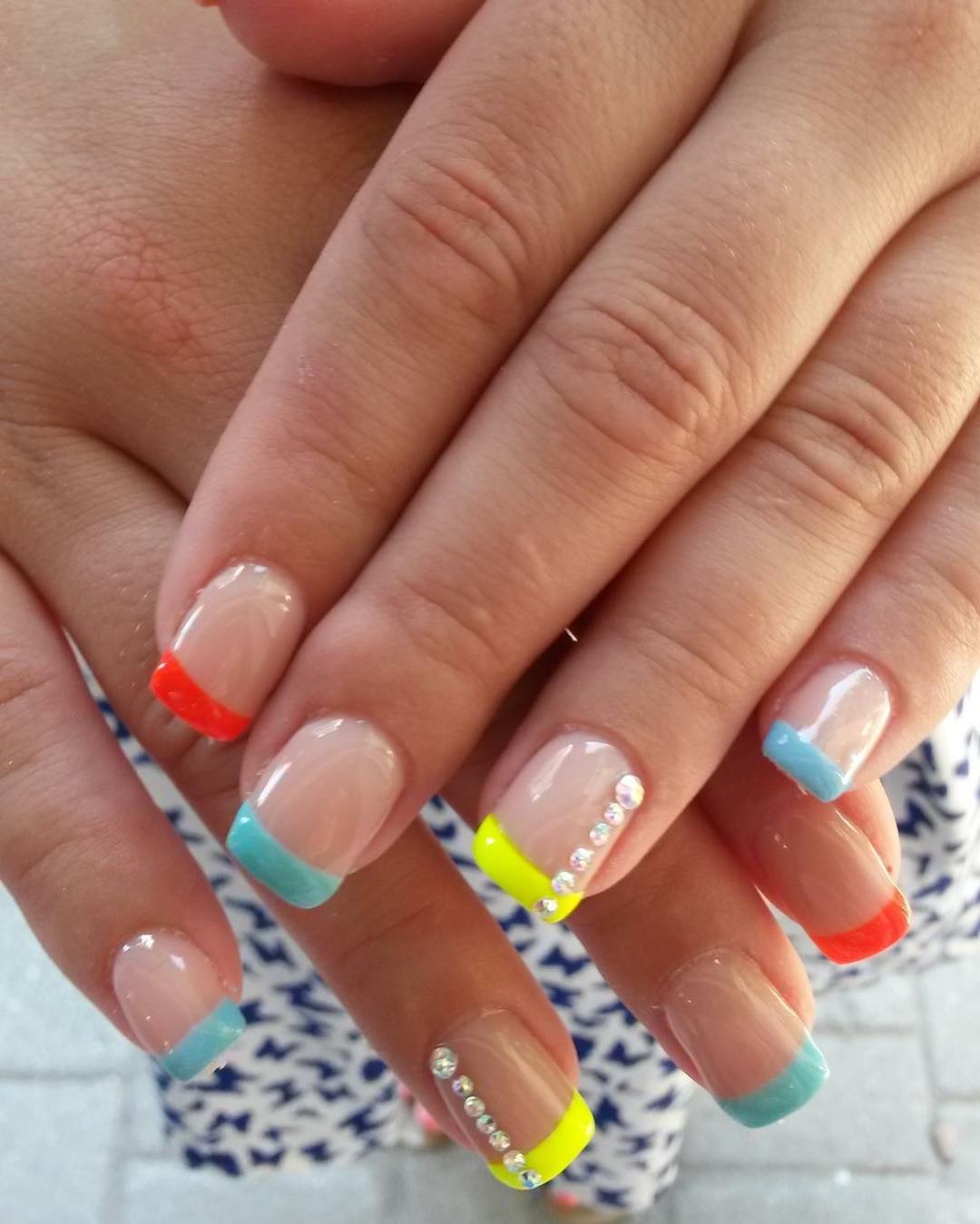 Awesome Colorful French Tips