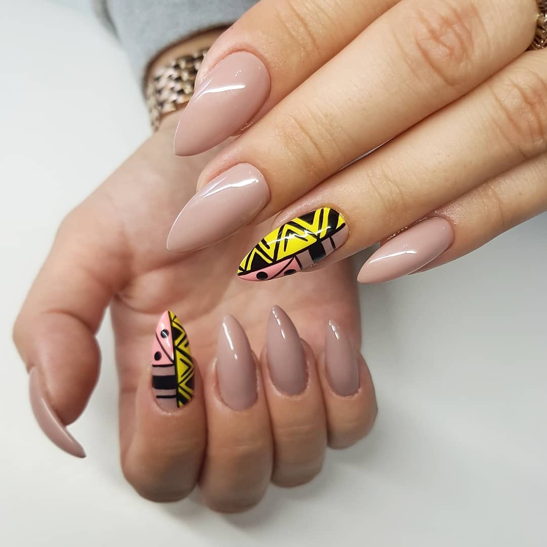 Aztec Stiletto Nails