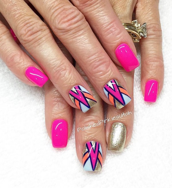 DIY Neon Pink Nails For Warm Weather